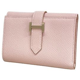 Hermès Hermes Tri-fold Geldbörse aus rosa Epsom-Leder Pink