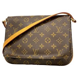 Bolso de hombro Louis Vuitton Monogram Musette Tango Castaño