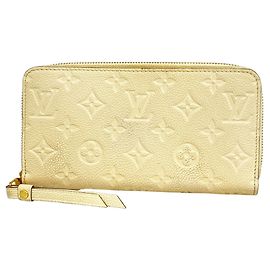 Louis Vuitton Monogram Empreinte Zippy Wallet Cream