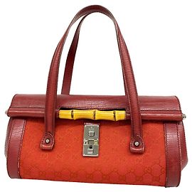 Bolsa Gucci GG Canvas Bamboo Vermelho