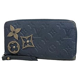 Portafoglio Zippy Louis Vuitton Monogram Empreinte Flower Stud Blu navy