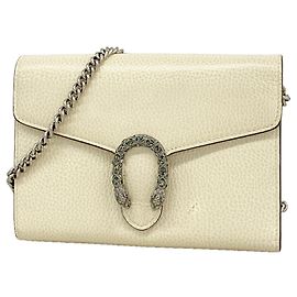Bolsa de ombro com carteira Gucci Dionysus em couro branco Branco