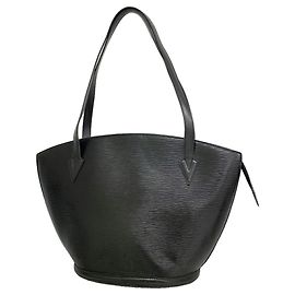 Bolso de hombro Louis Vuitton Epi Saint Jacques Negro