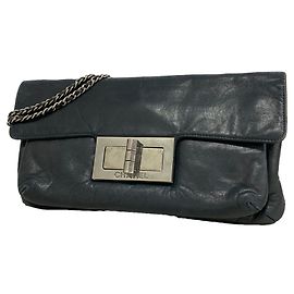 Chanel Black Leather Shoulder Bag Black
