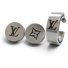 Louis Vuitton Silver 925 Stud Earrings Silvery