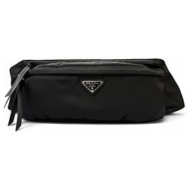 Sac ceinture Prada 1BL011 avec logo triangle Noir