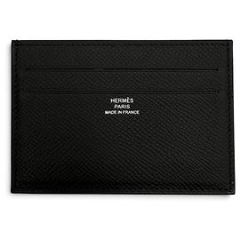Hermès Hermes Kartenetui aus Epsom-Leder Schwarz