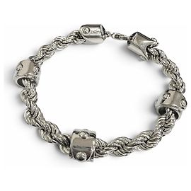 Louis Vuitton Silver Charm Bracelet Silvery