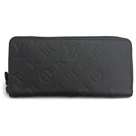 Louis Vuitton Black Monogram Shadow Long Wallet Black