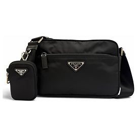 Bolso de hombro Prada Re-Nylon con placa de logotipo triangular Negro