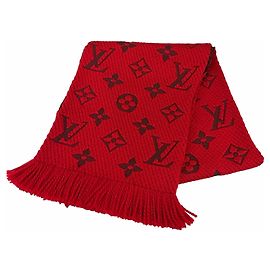 Estola Louis Vuitton em mistura de lã e seda Ruby Vermelho