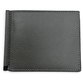 Valextra Gray Leather Money Clip Wallet Brown