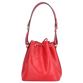 Louis Vuitton Petit Noé Epi Shoulder Bag Red Multiple colors Other