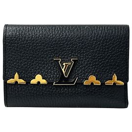 Cartera tri-fold Louis Vuitton en piel Taurillon Negro