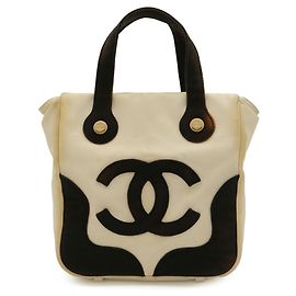 Borsa Tote Chanel Coco Mark Marshmallow Nero Bianco Crudo Giallo