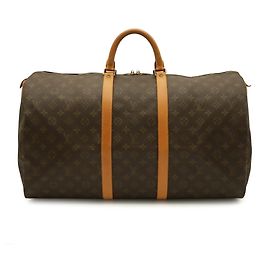Bolsa Boston Louis Vuitton Monogram Keepall 55 Marrom Monograma