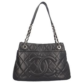 Chanel Coco Mark Matelassé Tote Bag Schwarz