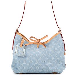 Bolsa de Ombro Louis Vuitton Monogram Denim Azul claro