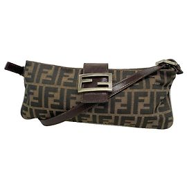 Bolsa de ombro Fendi Zucca em nylon e canvas Marrom