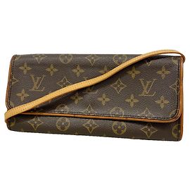 Bolso de hombro Louis Vuitton Monogram Pochette Twin GM Castaño