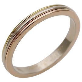 Cartier Tri-Color Gold Band Ring Golden