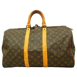 Borsa Boston Louis Vuitton Monogram Keepall 45 Marrone
