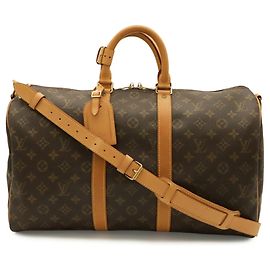 Louis Vuitton Monogram Keepall Bandoulière 45 Boston Bag Marron Monogramme