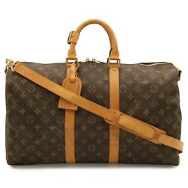 Louis Vuitton Monogram Keepall Bandoulière 45 Marrom Branco Monograma