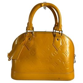 Sac à main Louis Vuitton Monogram Vernis Alma BB Jaune