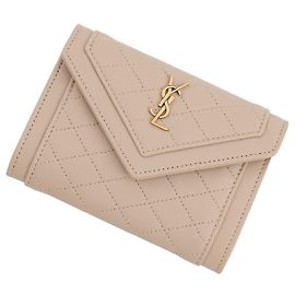 Yves Saint Laurent Visitenkartenetui aus Lammleder Beige