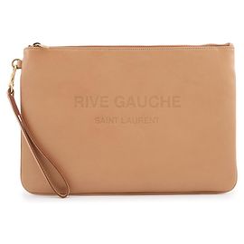 Sac pochette en cuir Yves Saint Laurent Rive Gauche Beige