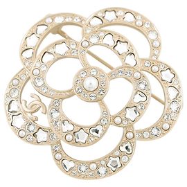 Chanel Camélia Strass-Brosche Golden