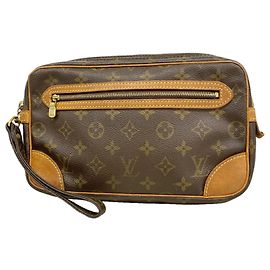 Louis Vuitton Monogram Marly Dragonne GM Clutch Bag Brown