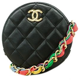 Bolsa de Ombro Chanel Matelassé com Corrente Preto