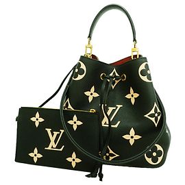 Louis Vuitton Monogram Empreinte Bicolor NeoNoe MM Handbag Black Beige