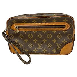 Borsa a pochette Louis Vuitton Monogram Marly Dragonne GM Marrone