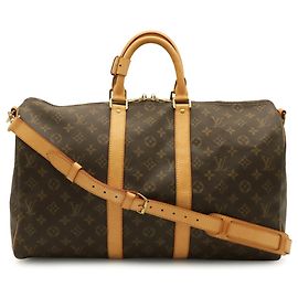 Louis Vuitton Monogram Keepall Bandoulière 45 Castaño Monograma