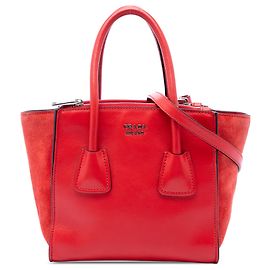 Prada Bolsa Satchel Small Glace Calf Twin Pocket Vermelha Vermelho