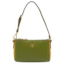 Borsa a tracolla Prada bicolore verde in Saffiano Altro