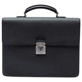 Louis Vuitton Black Taiga Neo Robusto 2 Briefcase Noir