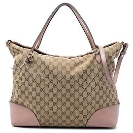 Bolso Gucci Beige Large GG Canvas Bree Fold Over Beige