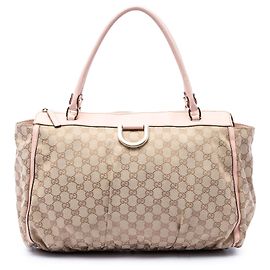 Gucci Abbey D Ring Tote aus beigem GG Canvas Beige