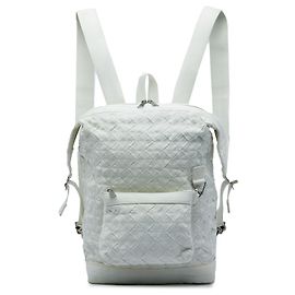 Sac à dos Bottega Veneta en toile Intrecciato blanche Blanc