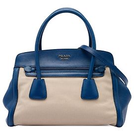Sac à main Prada en canapa avec garnitures en cuir Saffiano beige Beige Autre