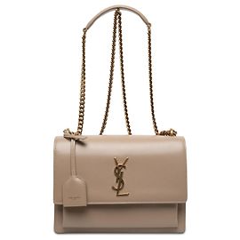 Autre Marque Saint Laurent Beige Medium Calfskin Monogram Sunset Crossbody Bege