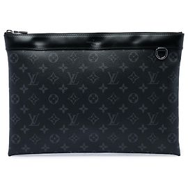 Louis Vuitton Black Monogram Eclipse Discovery Pochette GM Nero