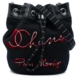 Borsa Bucket Chanel Black Paris Hamburg in lana Nero