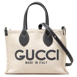 Borsa Tote Gucci Beige Medium Canvas Logo Beige
