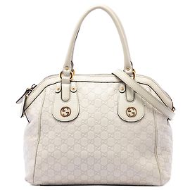 Sac Satchel Gucci Guccissima Scarlett Medium Blanc Blanc Écru