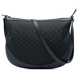 Borsa a tracolla Gucci in nylon GG nero Nero